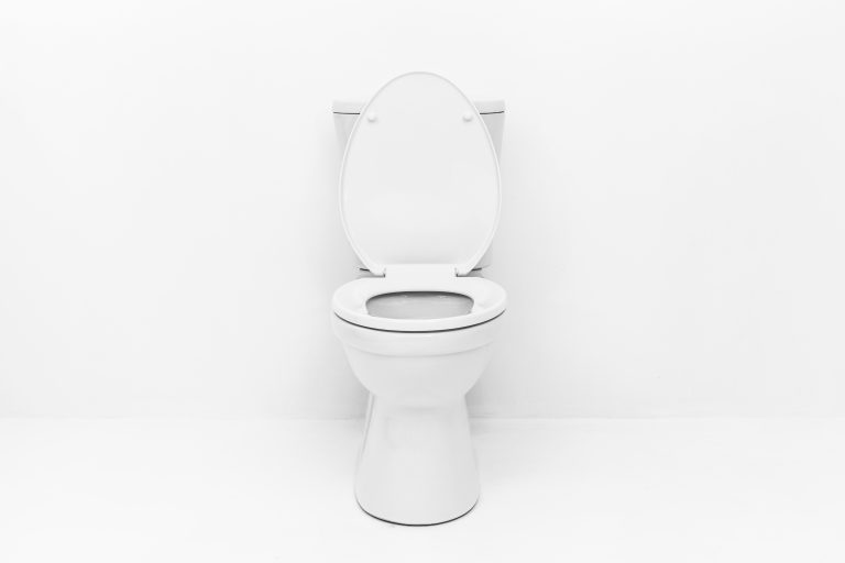 White toilet bowl in a bathroom